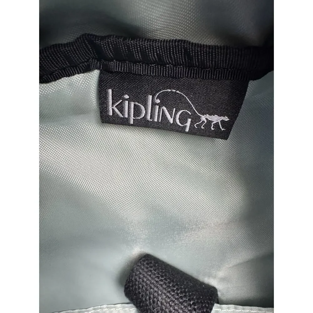 Kipling Seoul Backpack Black Tonal Nylon Laptop Bag w/ Monkey Keychain